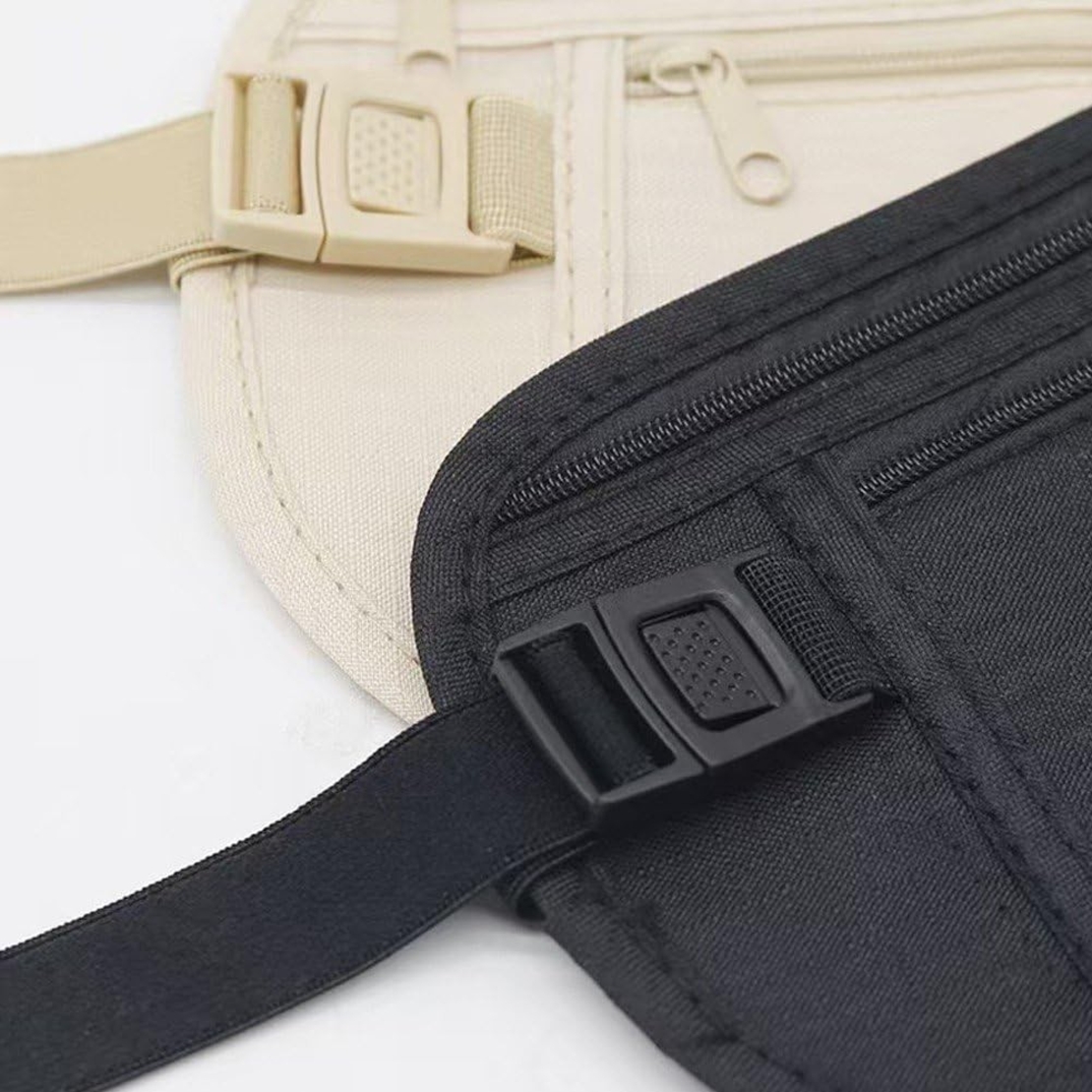 Borseta Anti-Furt, Flippy, 2 Compartimente, Reglabila, Unisex, pentru Documente, Carduri, Telefon, Negru