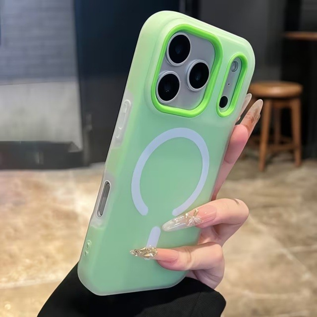 Husa Telefon Jelly Magnetic 2in1, Vafy, Compatibila cu Apple iPhone 17 Pro, din PC+TPU, Magsafe, Finisaj Mat, Verde