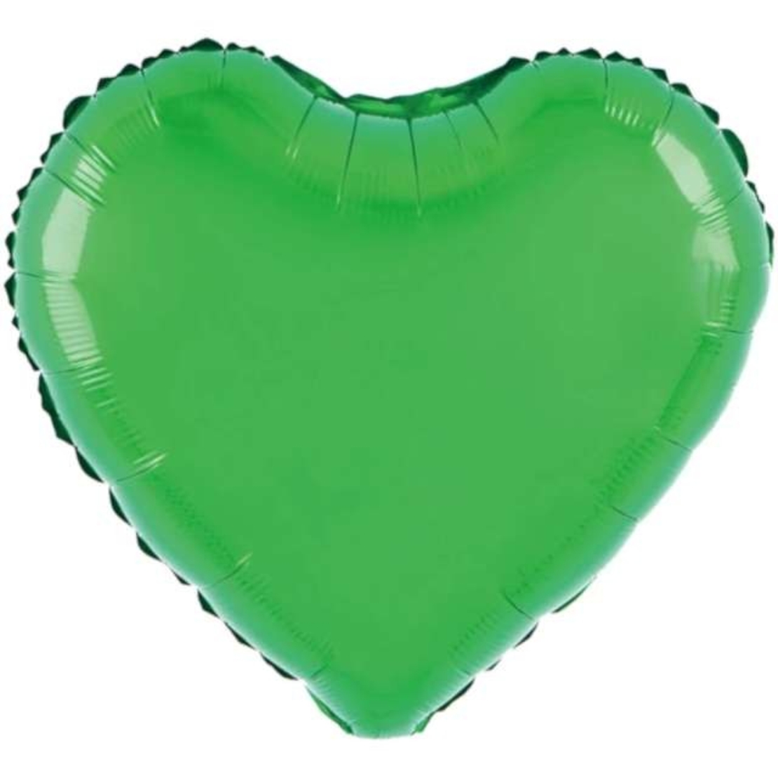 Balon din Folie Metalizata, Flippy, Figurina Inimioara, Model Simplu, Tematica Iubire, 40 cm, Ambalaj Individual, Pai Inclus, Umflare cu Aer sau Heliu, Verde