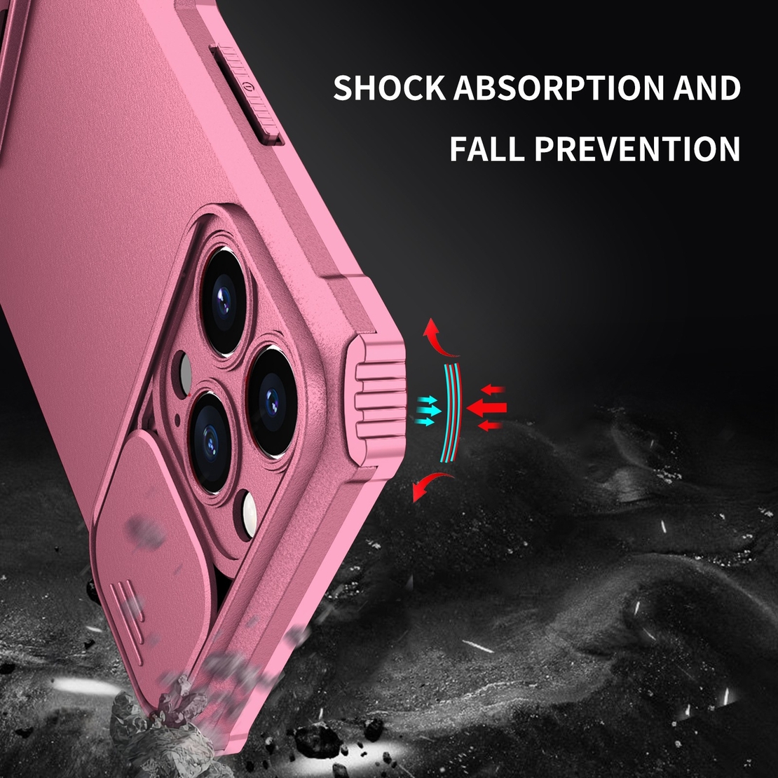 Husa Defender cu Stand pentru iPhone 11 Pro, Roz, Suport reglabil, Antisoc, Protectie glisanta pentru camera, Vafy