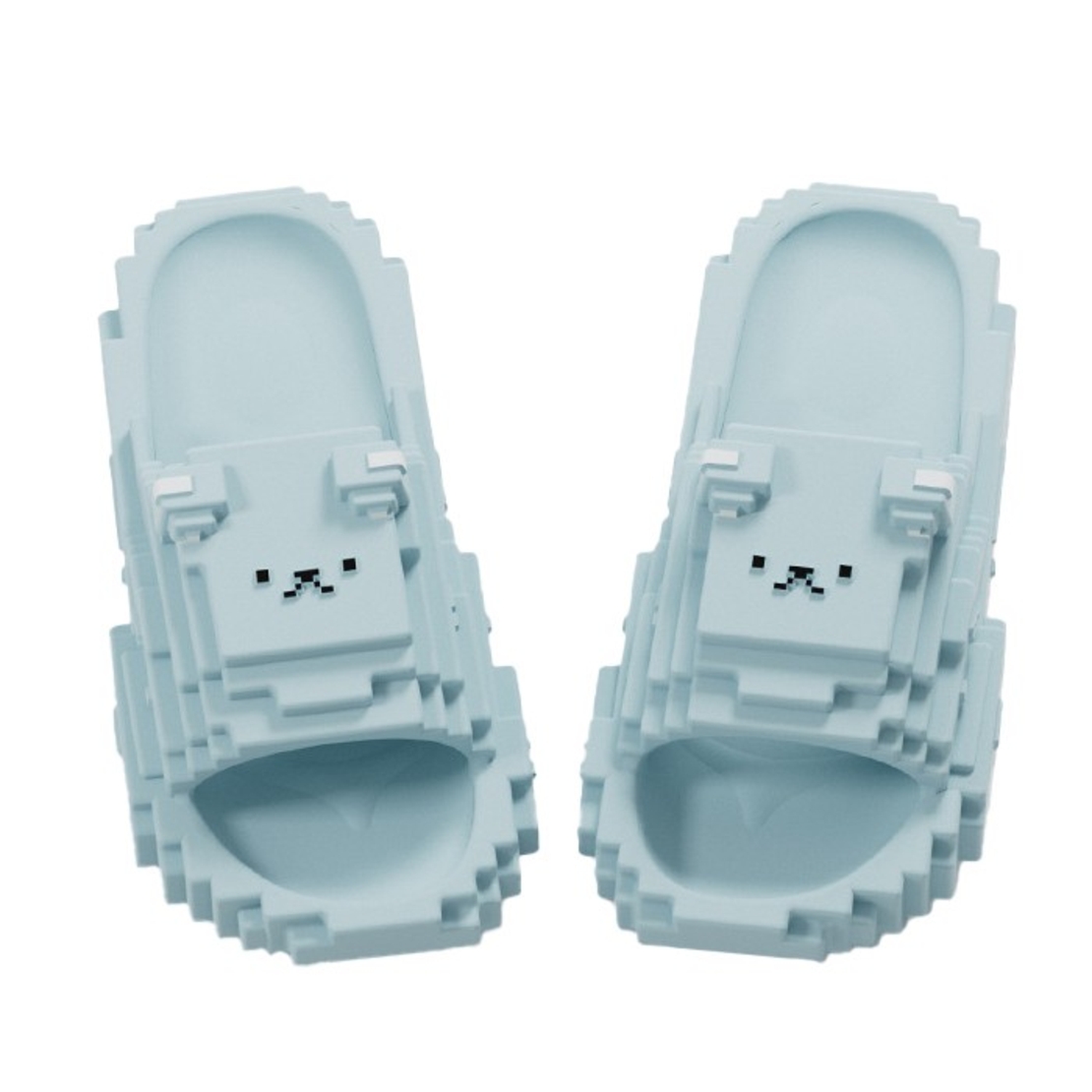 Papuci Casual pentru Adolescenti, Flippy, Model Unisex de Forma Pixel, Rezistenti Usori si Moi din Spuma EVA Antiderapanti, Marime 40-41, Albastru deschis