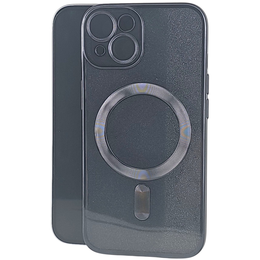 Husa de Protectie 2 in 1, Vafy, pentru Apple iPhone 15 Plus, Compatibila MagSafe, Magnetica, cu Protectie Lentila, din TPU, Negru