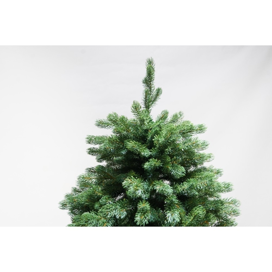 Brad artificial de Craciun, clasic, pentru interior/exterior, inaltime 210 cm, diametru 138 cm, 858 ramuri, Flippy, verde, suport metalic inclus