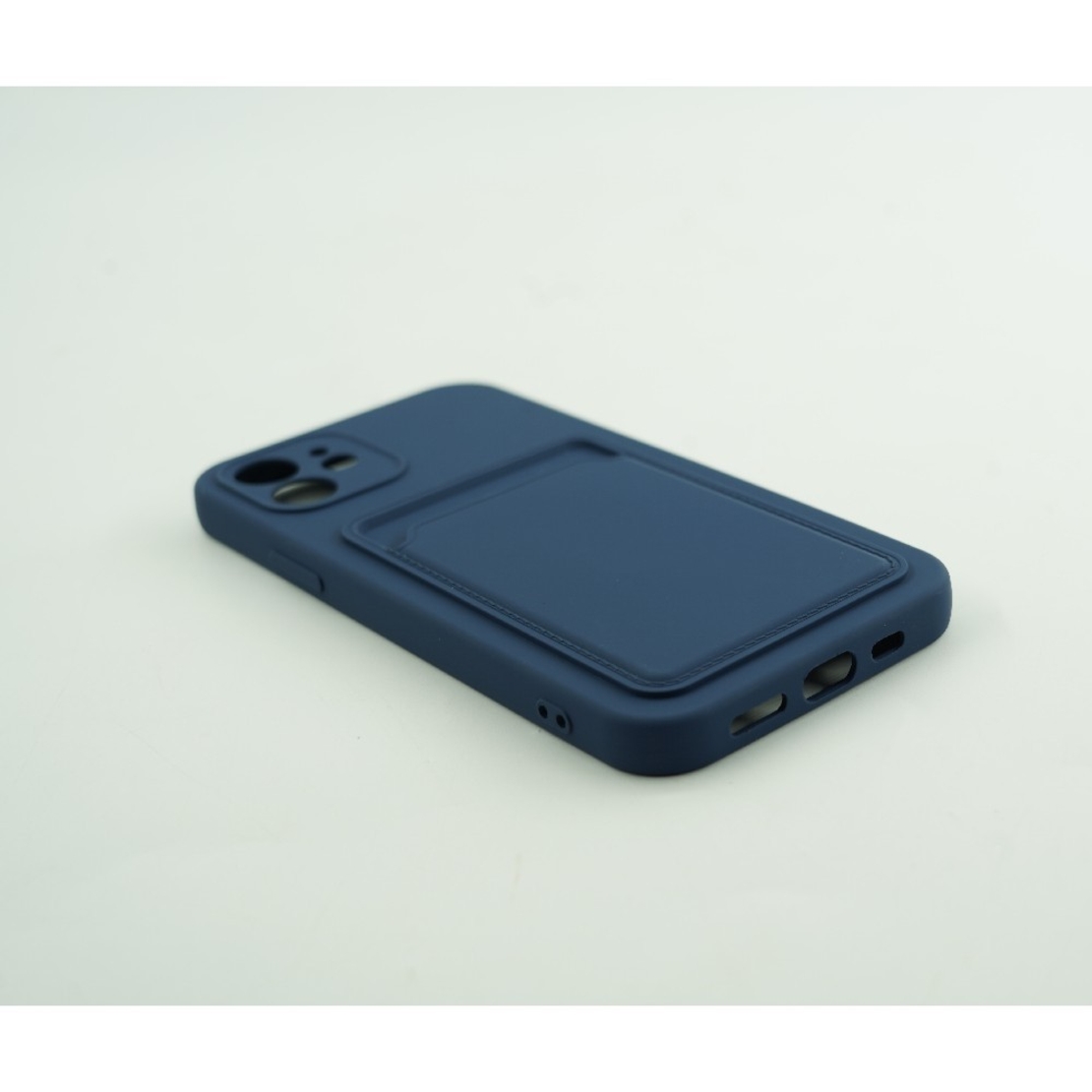 Husa protectie Vafy cu suport card compatibila cu Apple iPhone 12 Pro Albastru inchis