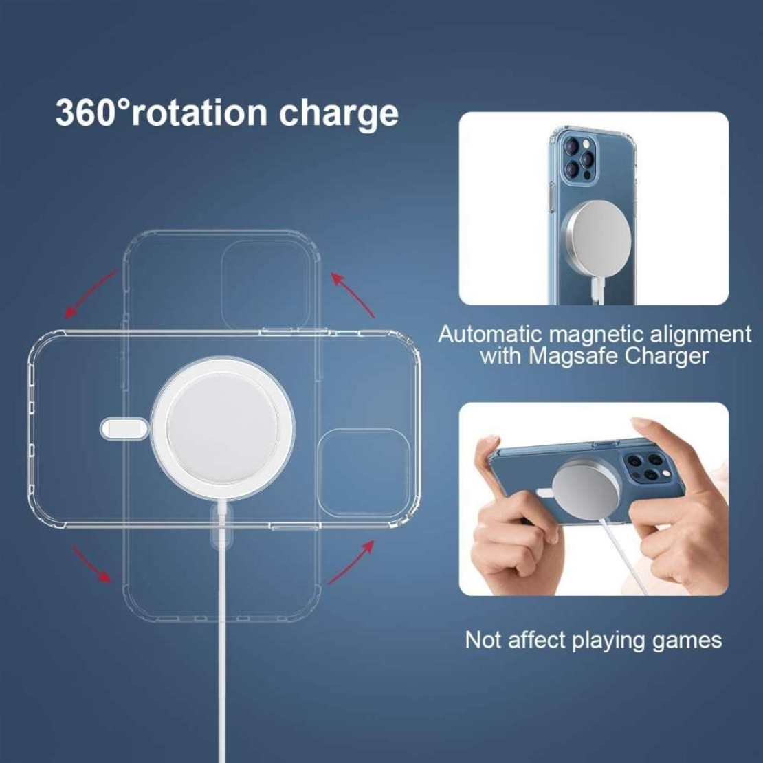 Husa protectie Vafy compatibila cu Apple iPhone 12 Mini Mag Safe Silicone Transparent