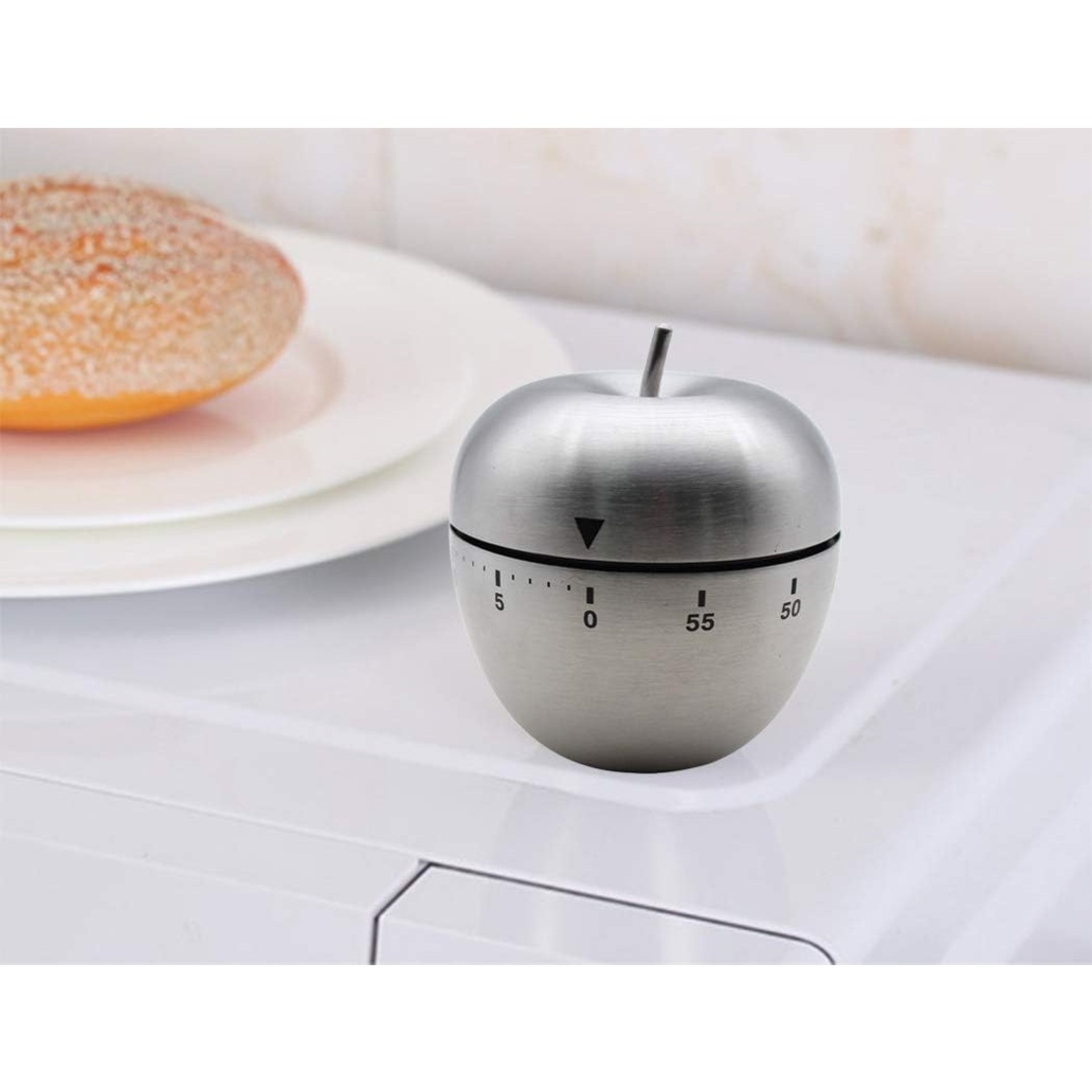 Cronometru de Bucatarie, Flippy, Mecanic, Forma de Mar, din Otel Inoxidabil, 60 min Timer, 7.5 x 6.2 cm, Argintiu