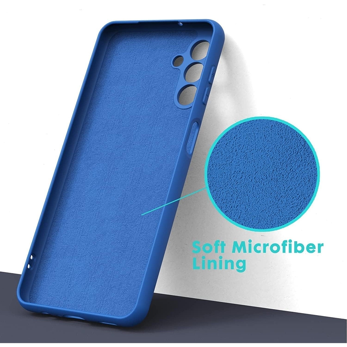 Husa de Protectie, Vafy, pentru Samsung Galaxy A35, Liquid Silicone, cu Microfibra pe Interior, Protectie Antisoc, Compatibil Incarcare Wireless, Albastru