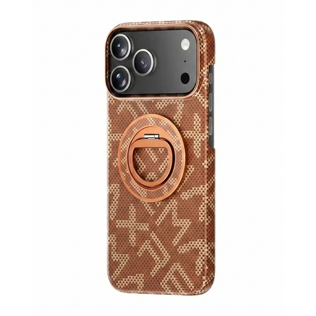 Husa pentru iPhone 17 Pro, Vafy, Carcasa de Protectie Rezistenta Ultra-subtire, Suport Magnetic, Aspect Texturat, Portocaliu