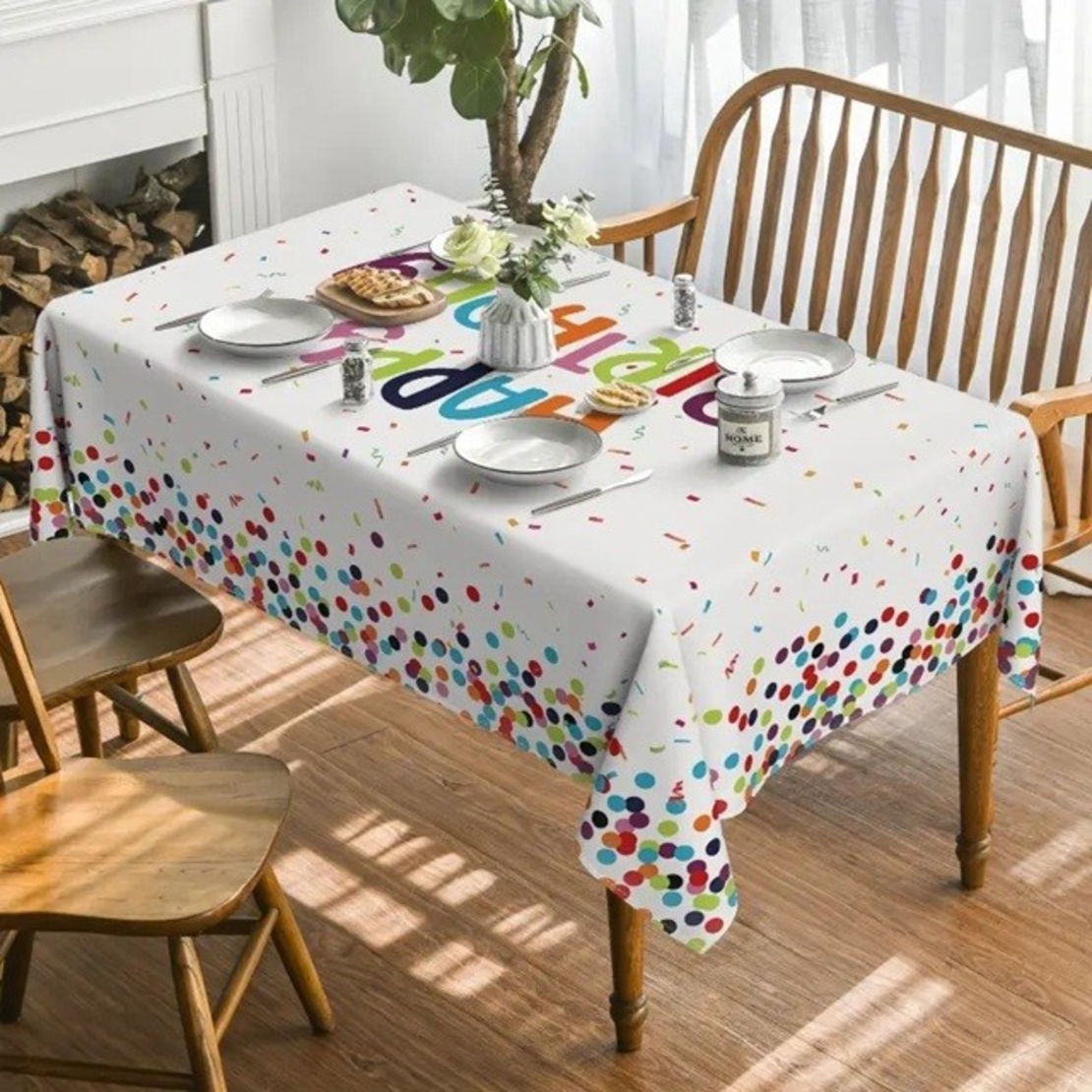 Fata de Masa Dreptunghiulara, Flippy, Colectia LA MULTI ANI, 137 x 274 cm, din Plastic PE, Impermeabila, Multicolor