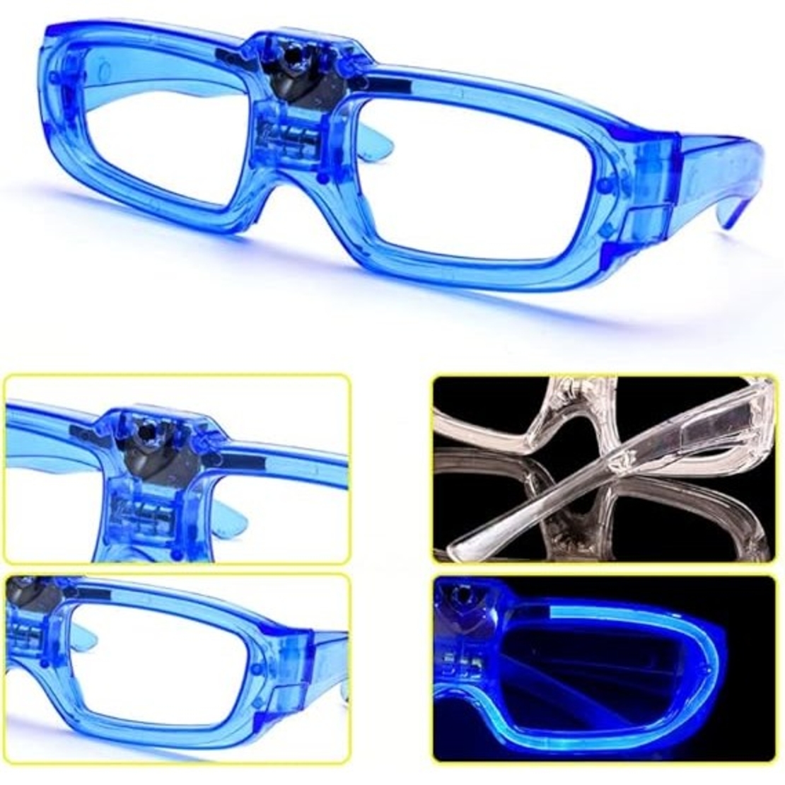 Ochelari de Petrecere cu LED, Flippy, Model Neon, din Plastic, 3 Moduri de Iluminat, Marime Universala, Multicolor