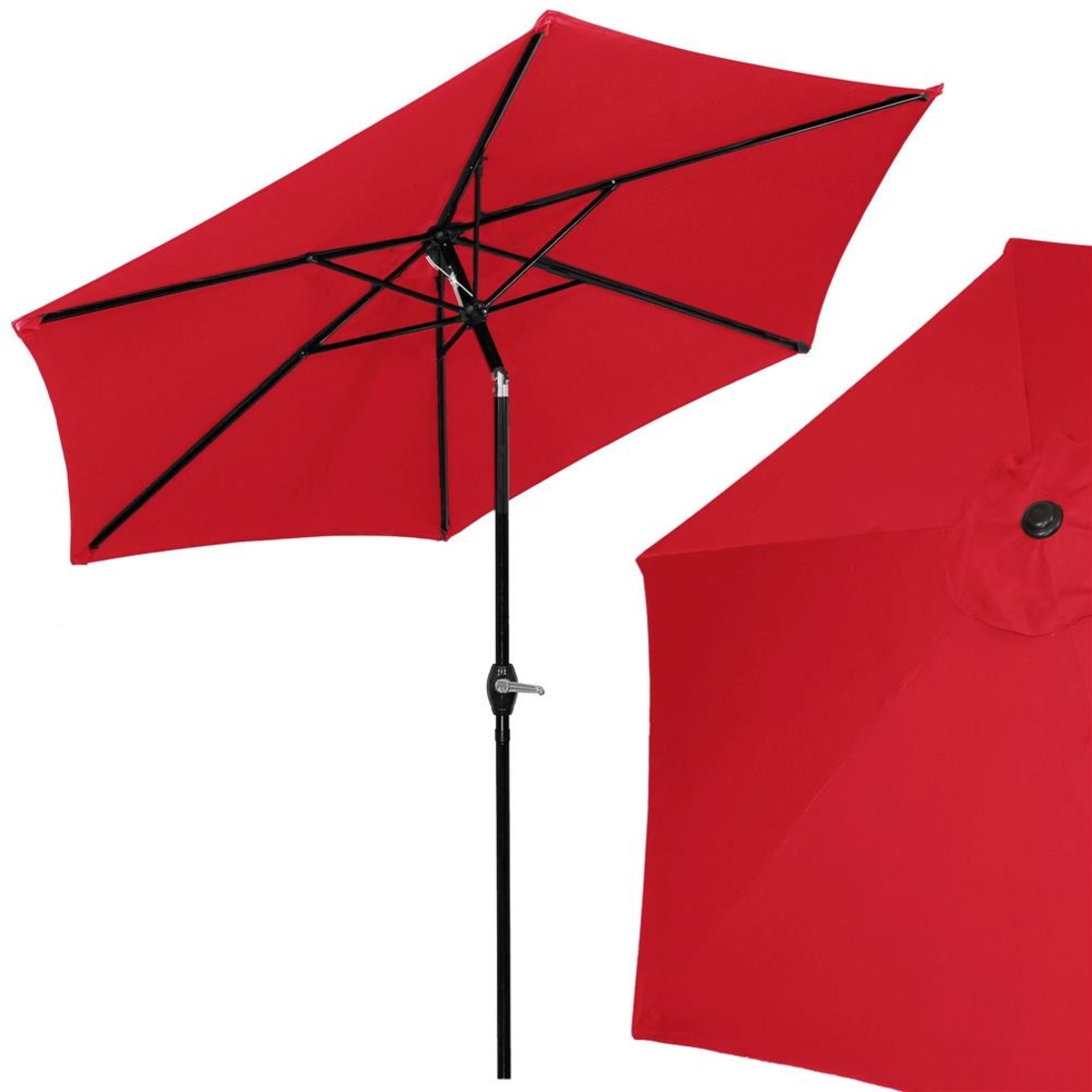 Umbrela terasa gradina, cu manivela si inclinare, diametru 250cm, Rosu