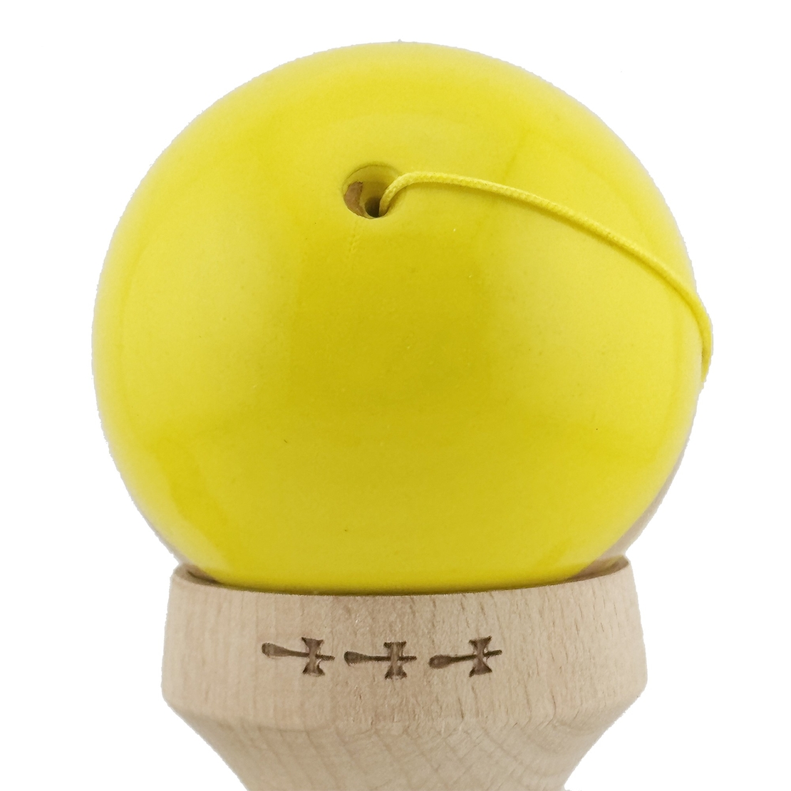 Kendama X Originala RAINBOW, Profesionala, Flippy, Cupe Mari KING SIZE V3, Super Sticky, Gaura in Baza, Rulment Metalic, din lemn 18 cm, Ata 62/65 cm, Galben/Maro