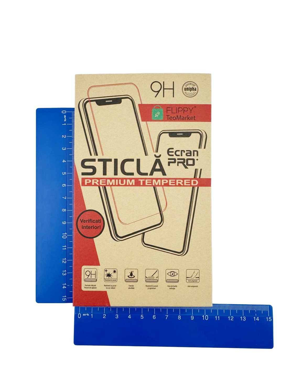 Ambalaj Folie Protectie Sticla Securizata, Flippy, Carton, Auriu 175 x 100 mm