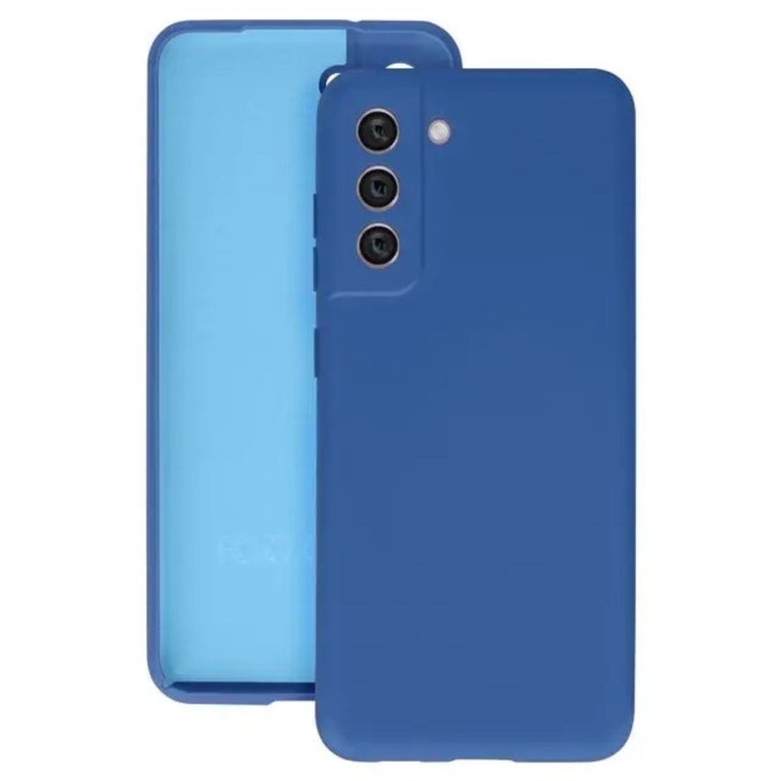 Husa protectie Vafy pentru Samsung S21 FE Liquid Silicone Albastru Inchis