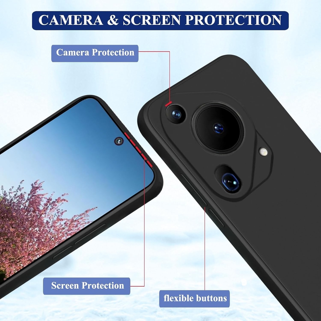 Husa de Protectie, Vafy, pentru Huawei Pura 70 Pro, Liquid Silicone, cu Microfibra pe Interior, Protectie Antisoc, Compatibil Incarcare Wireless