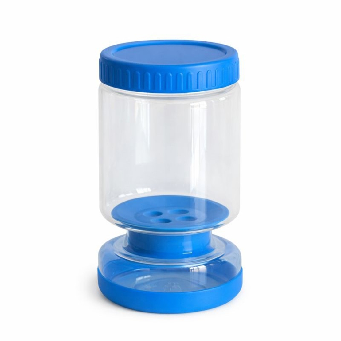 Borcan de Muraturi, Vafy, Borcan cu Separator Divizat de 34oz pentru Lichide, Ermetic, Termorezistent, Tip Clepsidra, 800 ml, 21 x 11 x 11 cm, Capac Albastru
