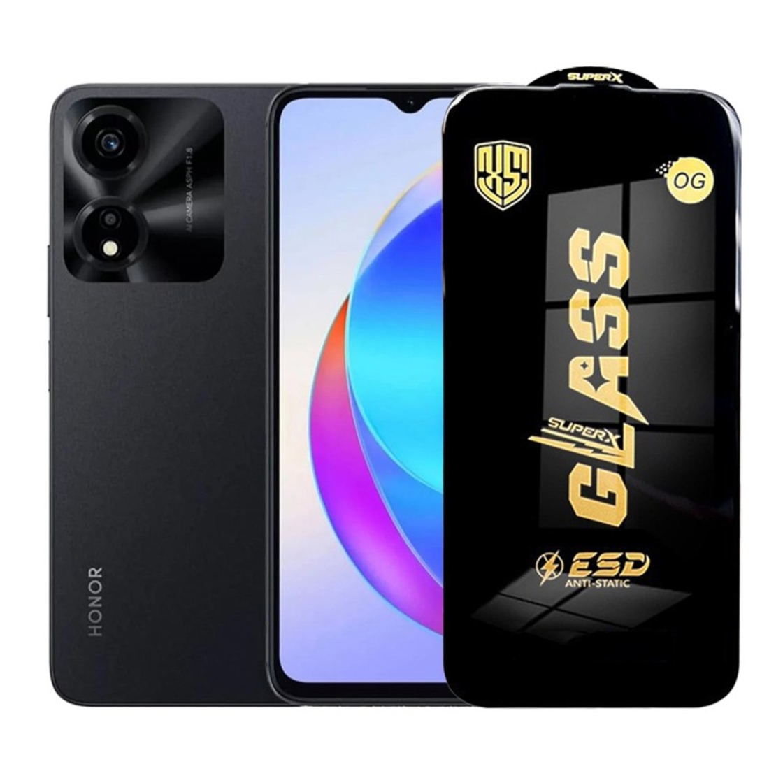 Folie de Protectie pentru Honor X5 Plus, Vafy, Sticla Securizata ESD, Margini Negre, Rezistenta la Zgirieturi, Antistatica, 0.35 mm, Transparenta