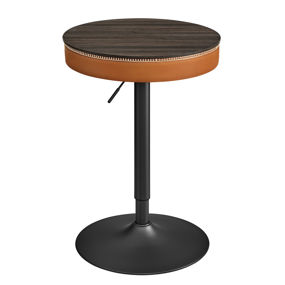 VASAGLE Masa de bar maro caramel, 59x59x(83-105) cm – inaltime reglabila, compartiment de depozitare