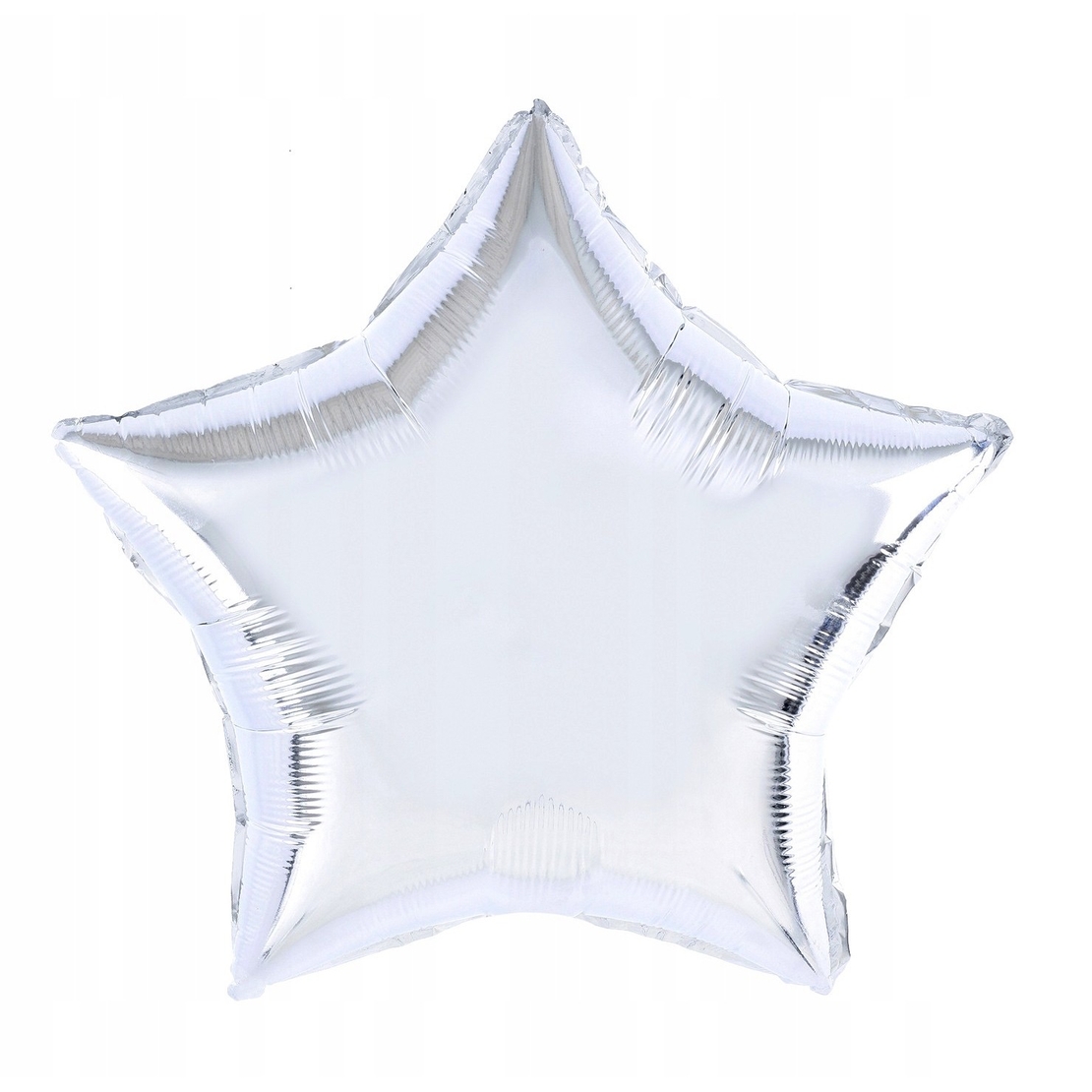 Balon din Folie Metalizata, Flippy, Figurina Stea, Model Simplu, Tematica Aniversare, 40 cm, Ambalaj Individual, Pai Inclus, Umflare cu Aer sau Heliu, Argintiu