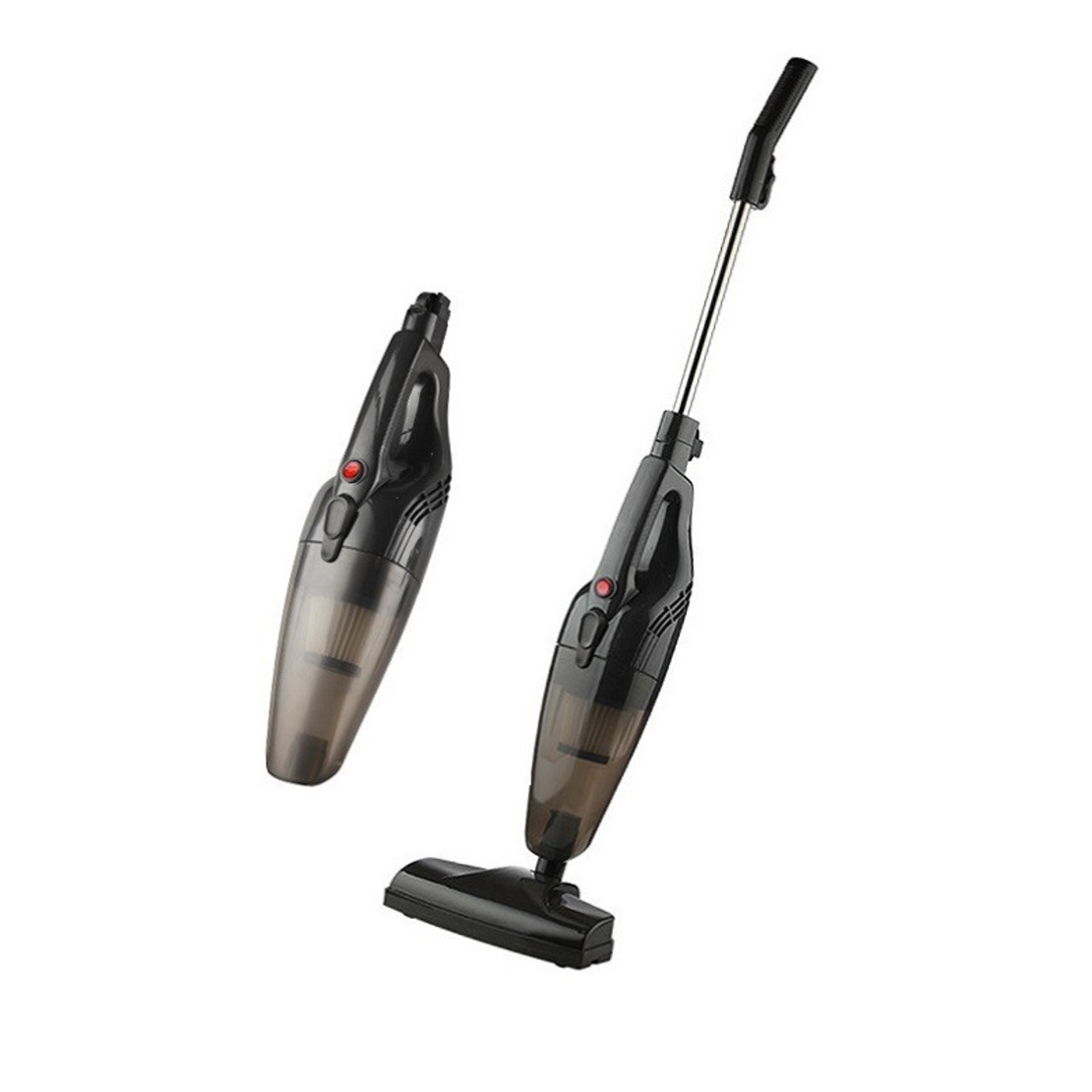 Aspirator Vertical 2in1, Flippy, Fara Sac, 2 Capete, de Mana, Filtrare Multipla, 95 x 24.5 cm, Negru