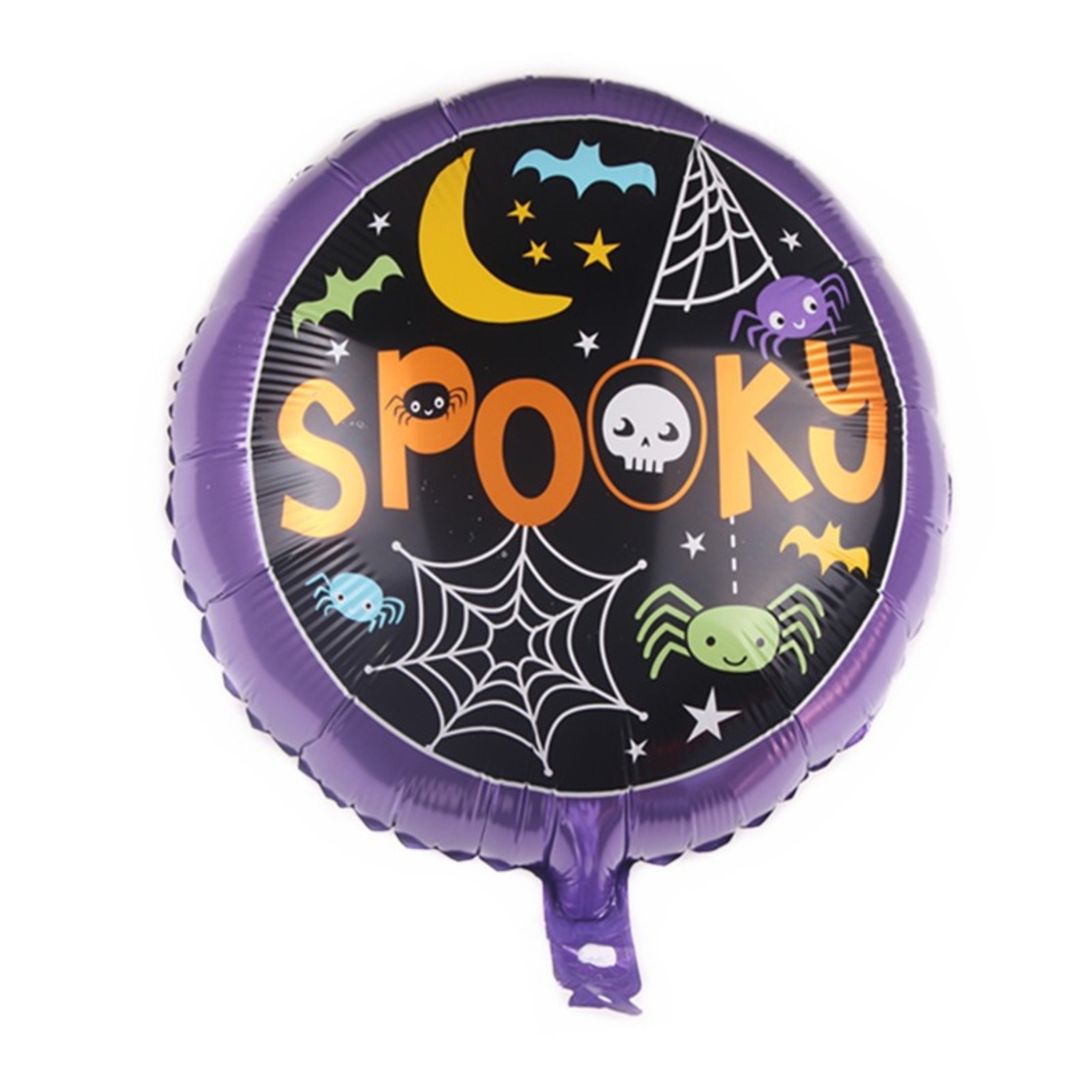 Set 5 Baloane din Folie Metalizata, Flippy, Figurine, Tema Halloween, Pai Inclus, Ambalaj Individual, Umflare cu Aer sau Heliu, Figurina Pisica 65x49 cm, Stelute si Cerculete 45 cm, Negru
