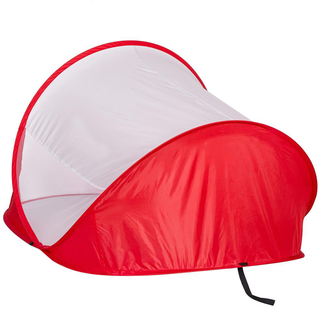 Cort plaja si picnic semi-deschis Sersimo, protectie UV, 200x120x95cm, rosu