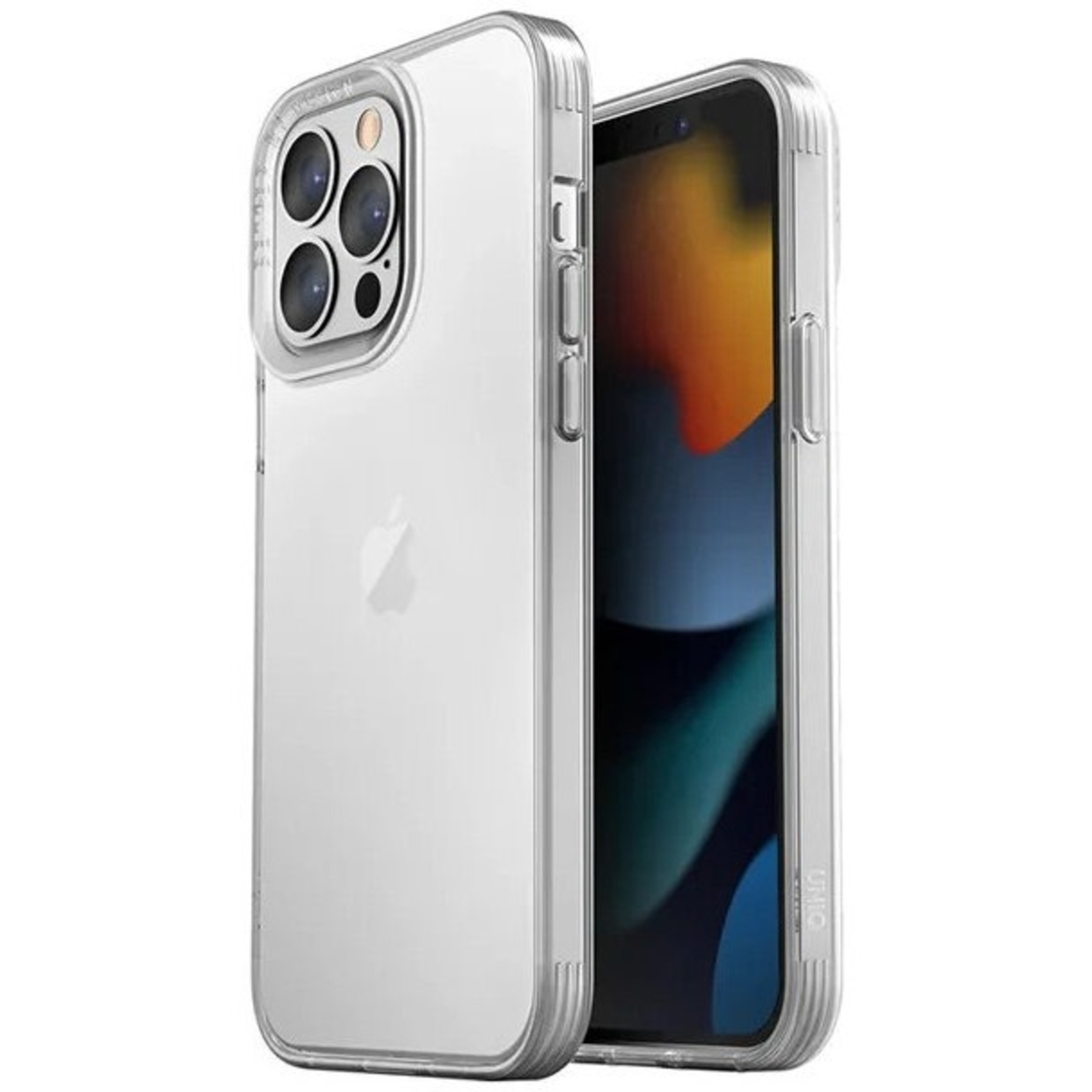 Husa de protectie pentru iPhone 14 Pro Max, cu suport metalic pentru camera, Bracket Series, Vafy, Protectie Antisoc, PC mat, silicon moale pe margini, Transparent