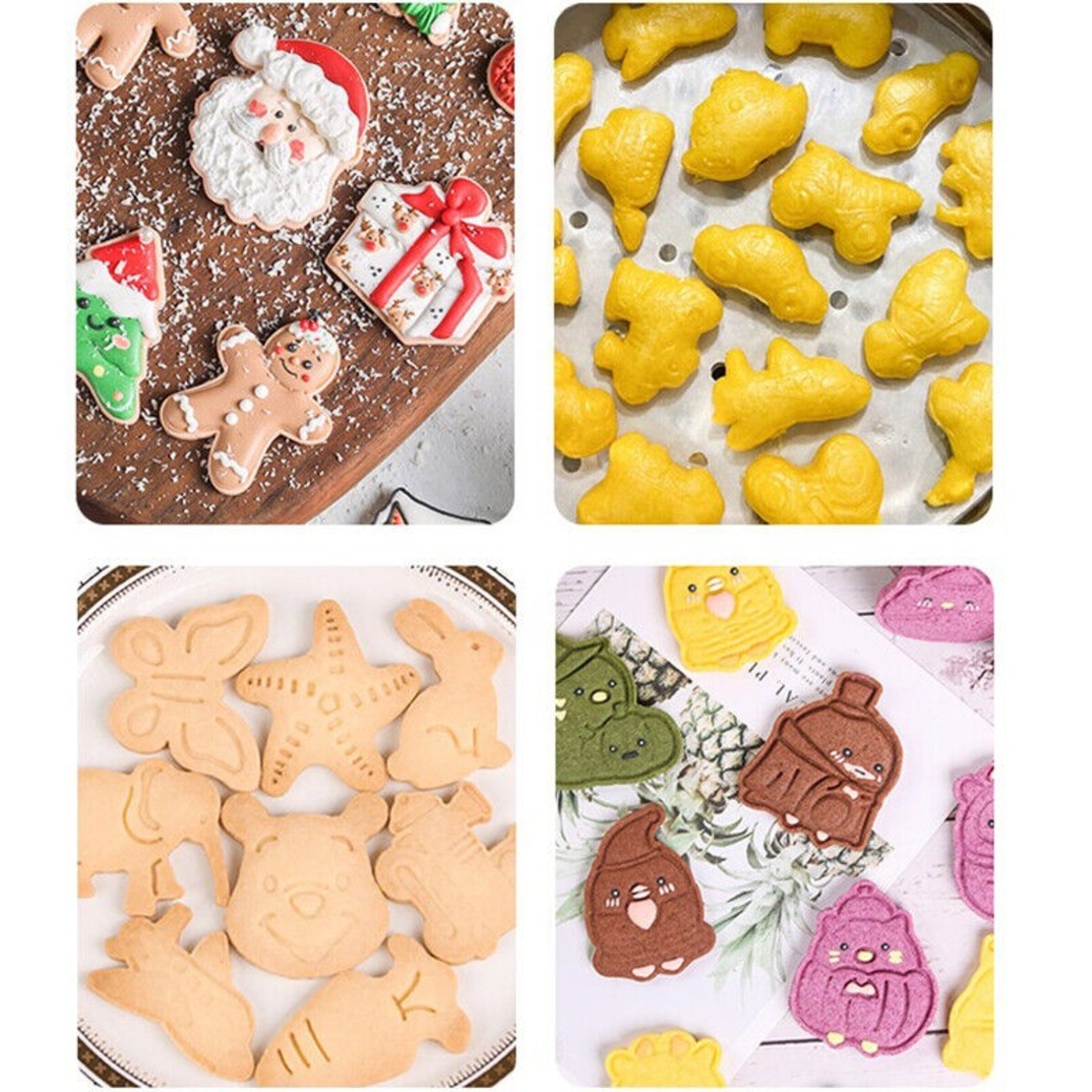Set 12 forme pentru prajituri Flippy, material polipropilena, diverse forme, pentru orice ocazie, adancime 1.6 cm, 23.3 x 33.5 x 1.8 cm, multicolor