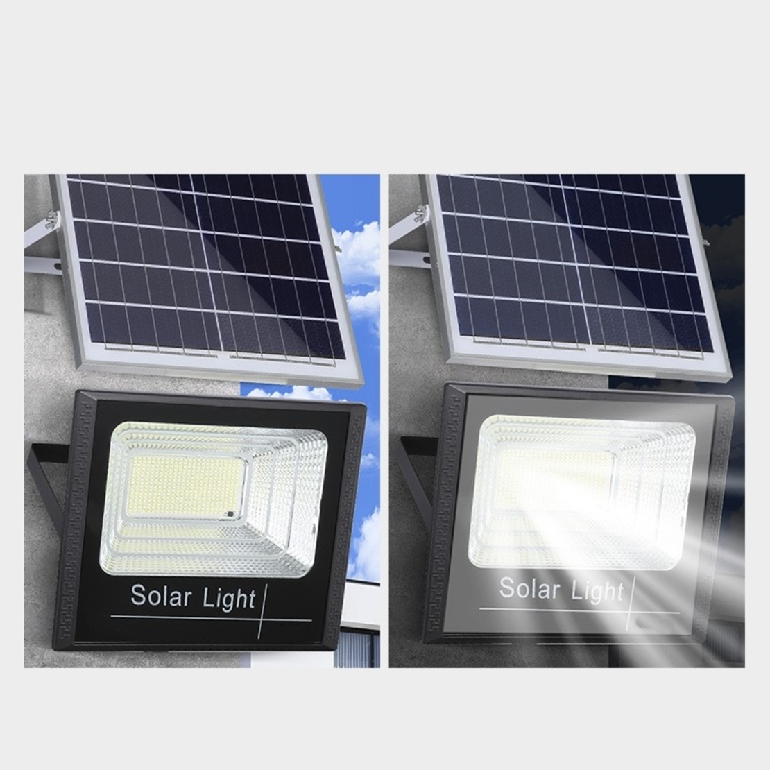 Proiector LED SMD 300W cu incarcare solara Flippy, panou solar, cu telecomanda, suport prindere, material ABS, 18AH, 400 LED-uri, temperatura culoare 6500k, 32x26x9 cm, negru
