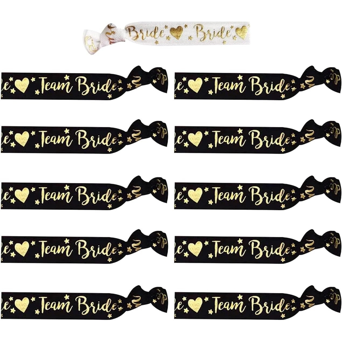 Set 11 Bratari, Flippy, pentru Petrecerea Burlacitelor, din Panza, Marime Universala, Alb/Negru