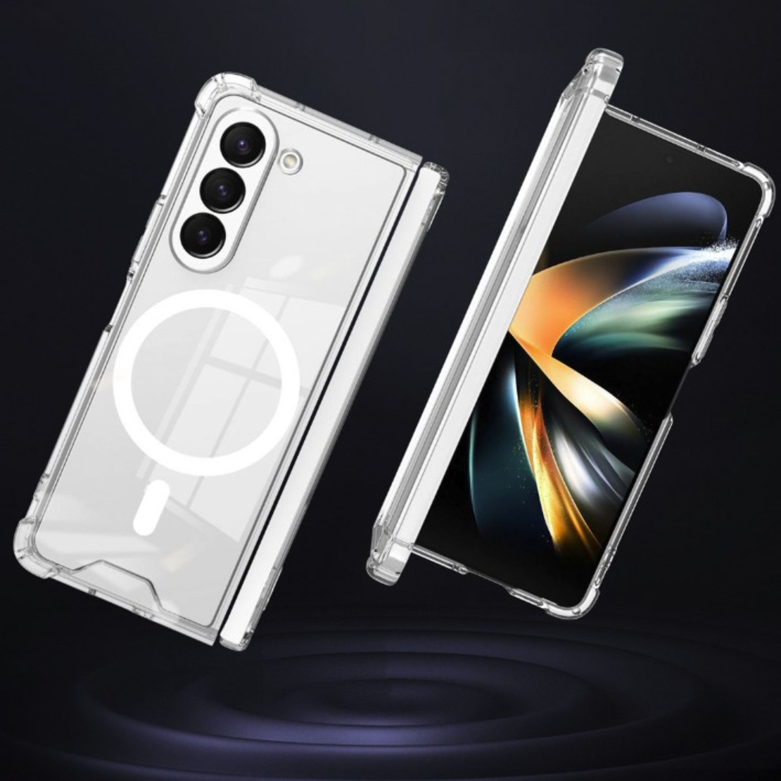 Husa pentru Samsung Galaxy Z FOLD6, Vafy, Husa de Protectie cu Anti-Shock, Tehnologie MagSafe Magnetic, Design Ultra Subtire, Anti alunecare, TPU Acrilic, Transparent