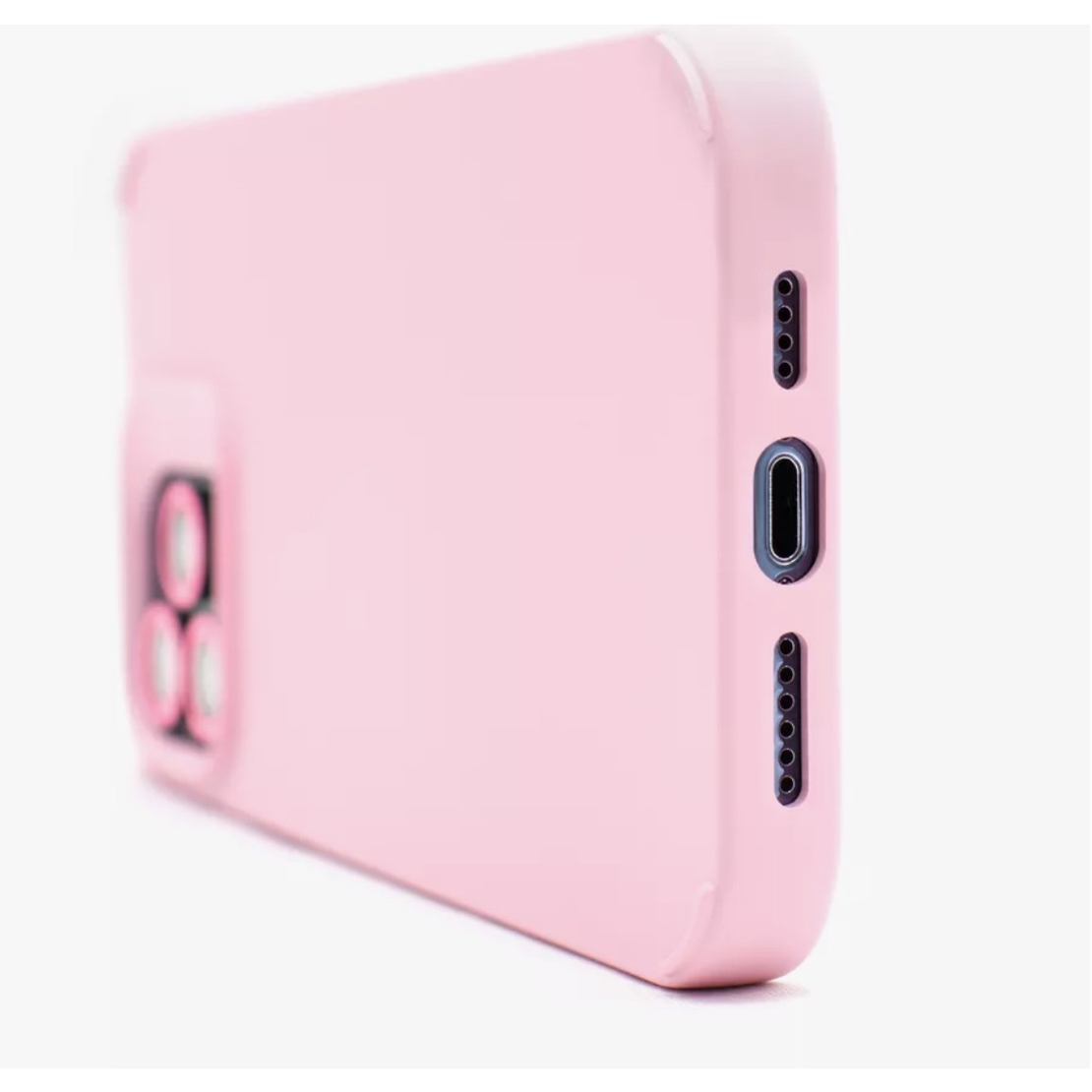 Husa Apple iPhone 14, Vafy, din Silicon Lichid, Interior din Microfibra, Lentile Fosforescente de Protectie Camera, Anti Amprenta, Rezistenta la Socuri, Roz