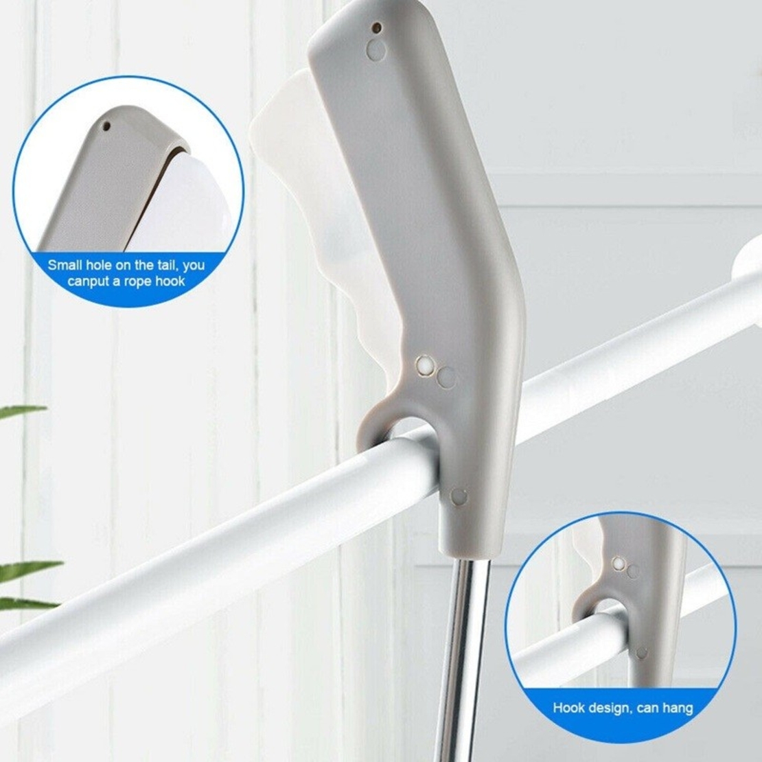 Cleste pentru Colectarea Deseurilor, Vafy, din Metal si Plastic, 96.5 cm, Fara Maini Murdare, Gri