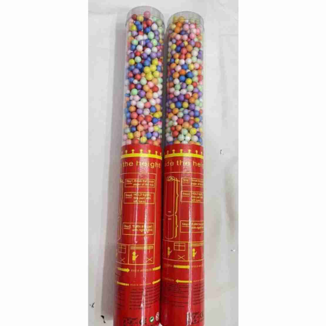 Tun de Confetti, 30 cm. Flippy, Model Bilute, Confetti din Polistiren, Ambalaj de Plastic, Multicolor