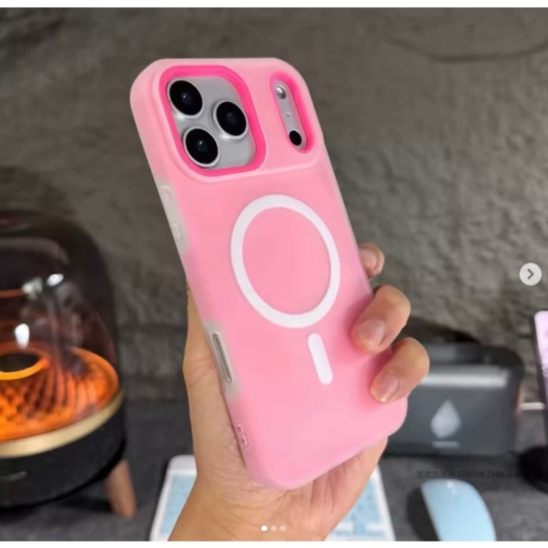 Husa Telefon Jelly Magnetic 2in1, Vafy, Compatibila cu Apple iPhone 17 Pro, din PC+TPU, Magsafe, Finisaj Mat, Roz