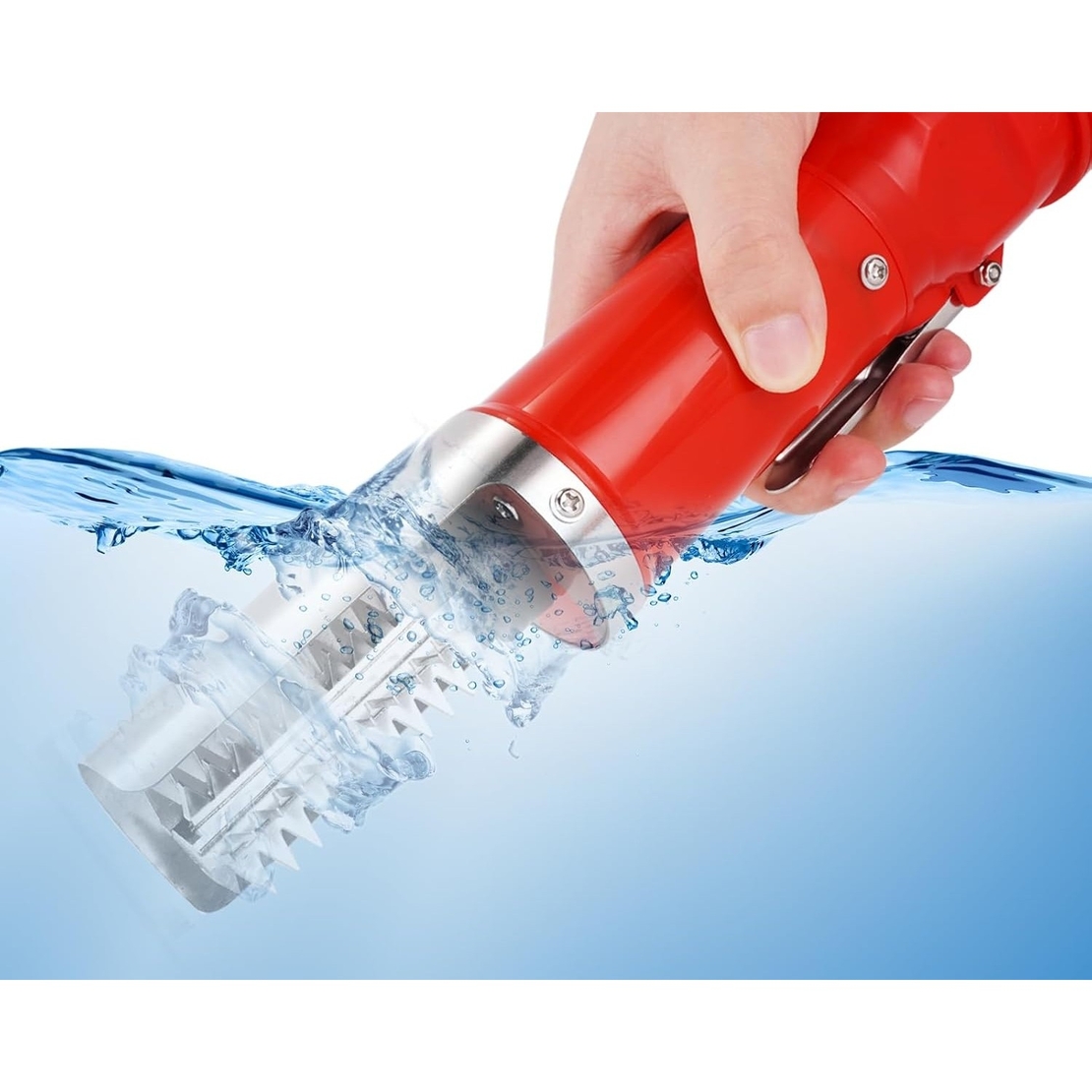 Dispozitiv Electric de Curatare Solzi Peste, Vafy, din Otel Inoxidabil, 28 x 5 cm, Rosu