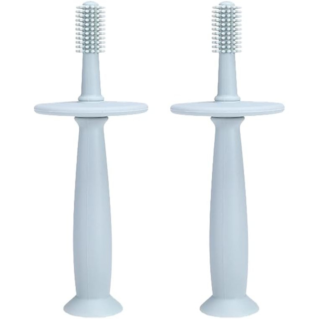 Periuta de Dinti din Silicon pentru Bebelusi, Flippy, fara BPA, 360 Grade, Bariera Anti-Inghitire, Maner Ergonomic, 12.5 x 15 cm, Albastru