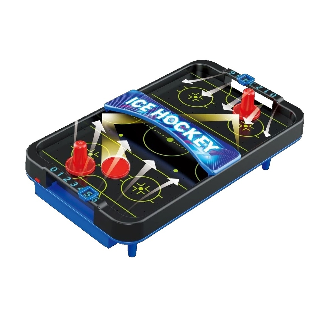 Masa Ice Hockey, Flippy, cu Tabela de Scor, 2 Pucuri, din ABS, pentru Adulti/Copii +5 Ani, 28 x 8 x 16 cm, Negru