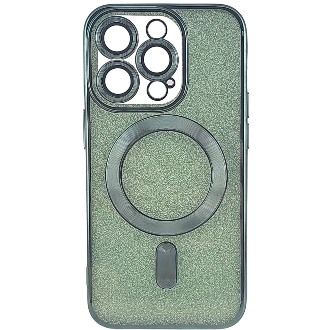Husa de Protectie 2 in 1, Vafy, pentru Apple iPhone 14 Pro, Compatibila MagSafe, Magnetica, cu Protectie Lentila, din TPU, Verde