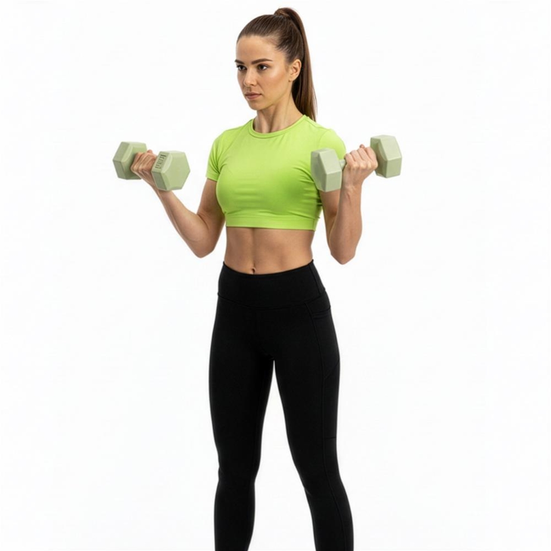 Set gantere hex 2x1,5 kg, bitum cu invelis rezistent PP, verde