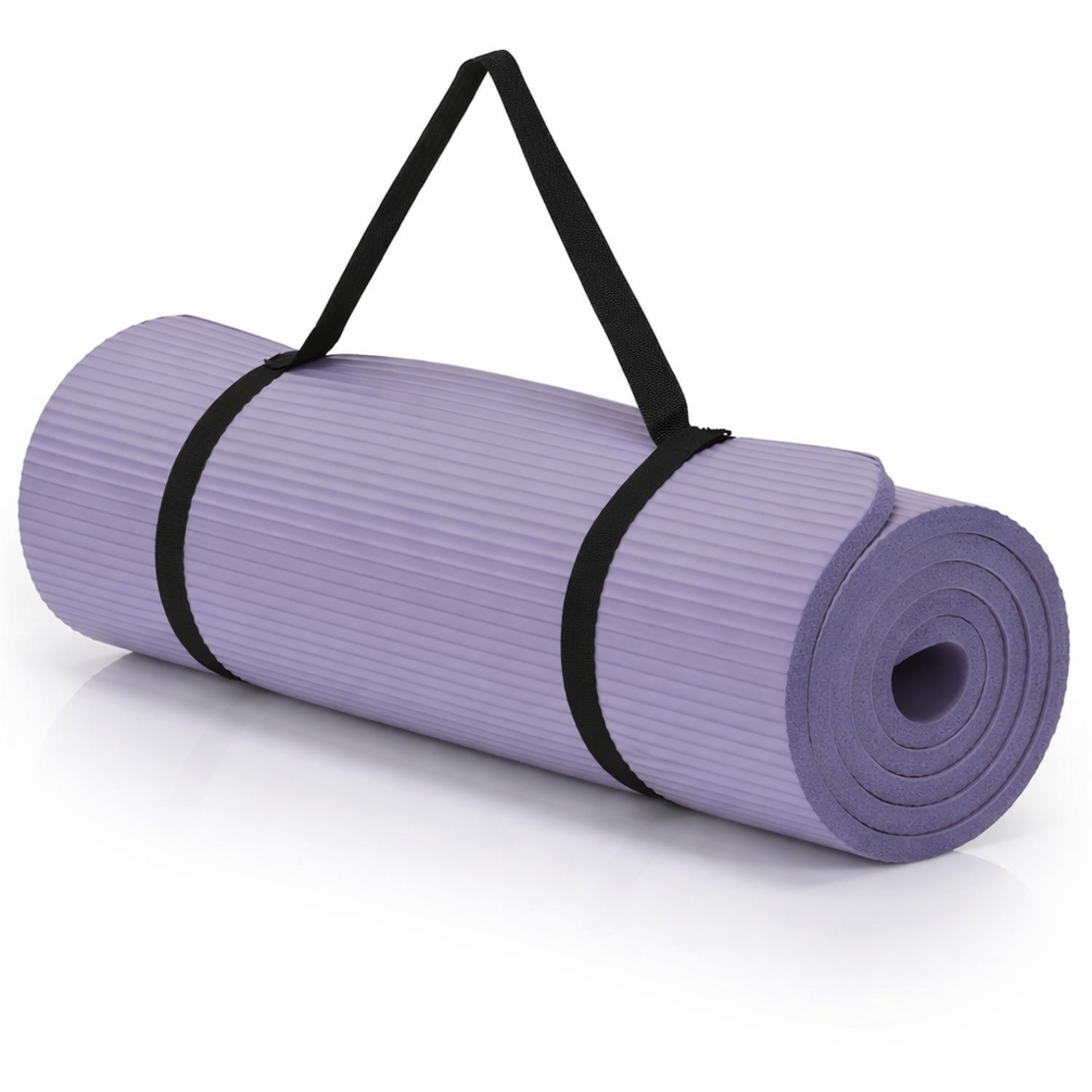 Saltea fitness antiderapanta din NBR, 183x61x2 cm, cu curea transport, mov