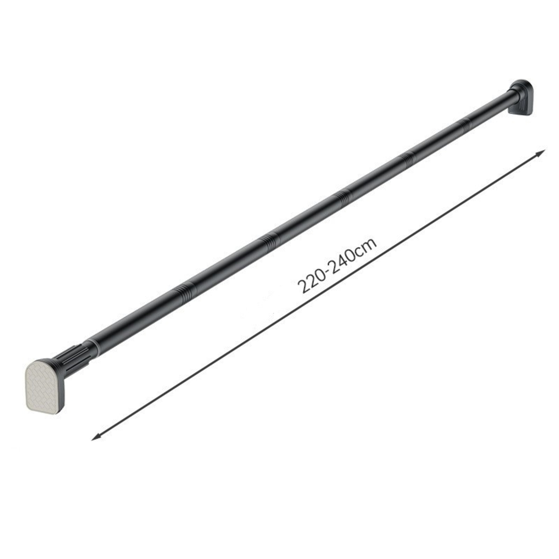 Bara Telescopica Multifunctionala, Flippy, din Otel Inoxidabil si ABS, Utilizare Universala, Extensie 220 - 240 cm, Fara Perforare Perete, Gri