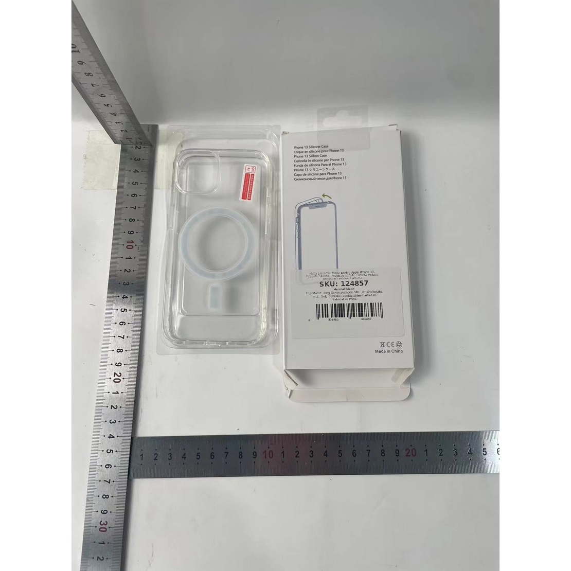 Husa protectie Vafy pentru Apple iPhone 13, MagSafe Silicone, Protectie si folie camera inclusa, protectie camera, Fumuriu