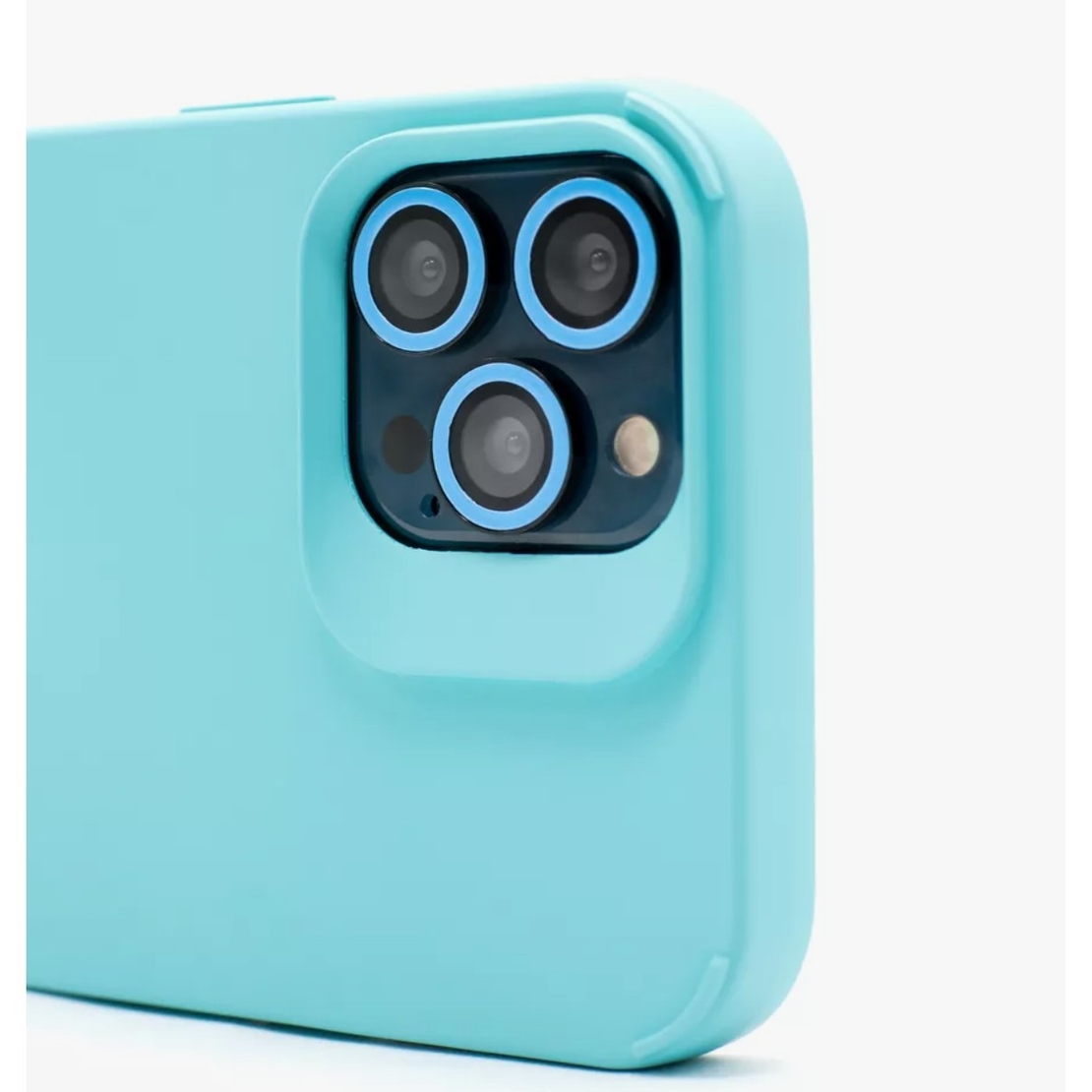 Husa Apple iPhone 14 Pro Max, Vafy, din Silicon Lichid, Interior din Microfibra, Lentile Fosforescente de Protectie Camera, Anti Amprenta, Rezistenta la Socuri, Bleu
