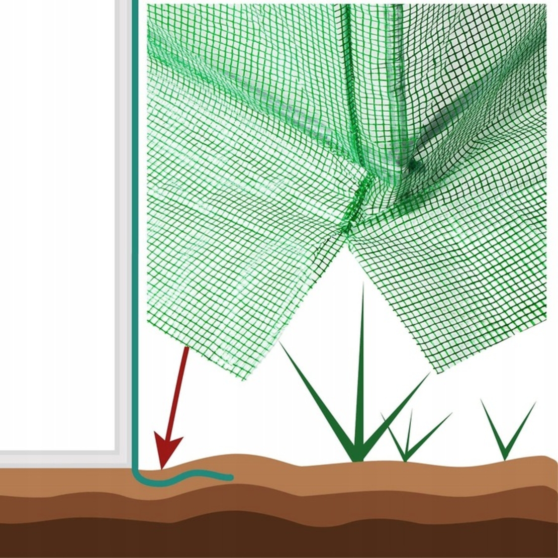 Sera de gradina, tip tunel cu cadru metalic, 300x600cm, 13 ferestre, verde, 18 mp