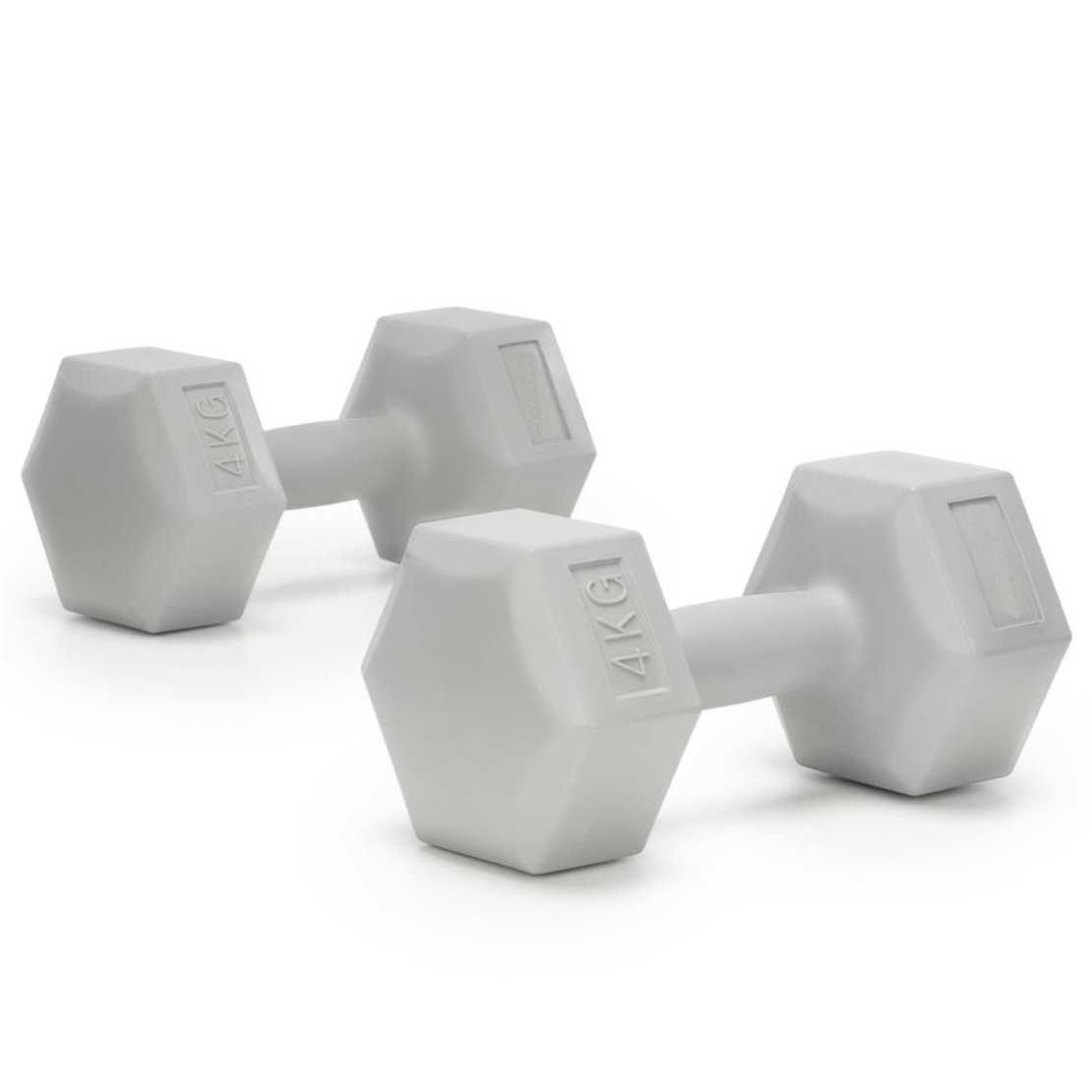 Set gantere hex 2x4 kg, bitum cu invelis rezistent PP, gri