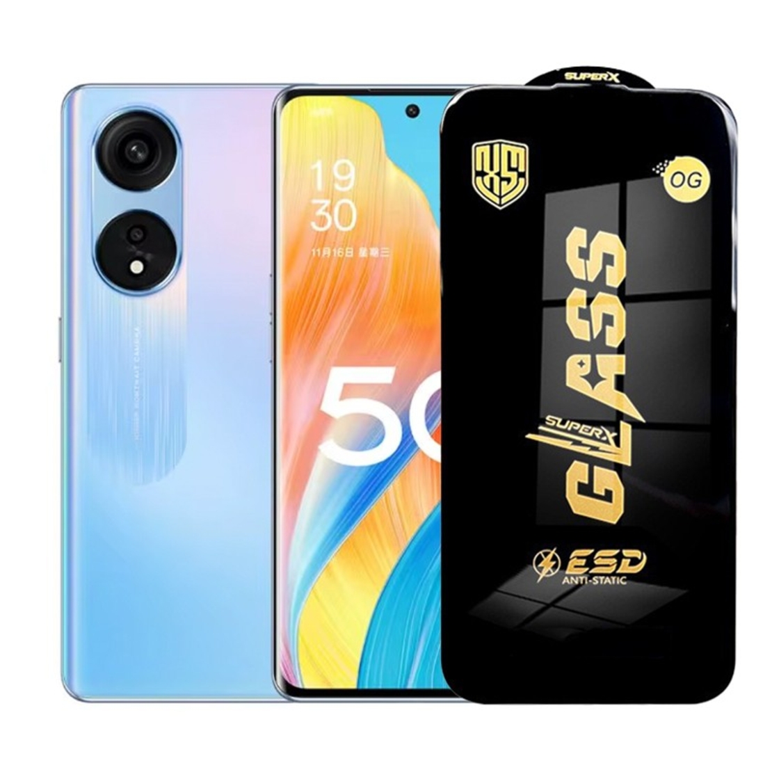 Folie de Protectie pentru Oppo A1, Vafy, Sticla Securizata ESD, Margini Negre, Rezistenta la Zgirieturi, Antistatica, 0.35 mm, Transparenta