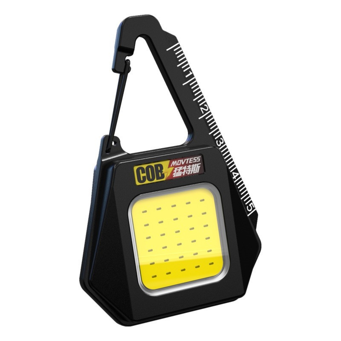 Lanterna Tip Breloc, Vafy, Impermeabila, Incarcare USB-C, COB, 8 x 5.3 cm, 500 mAh, 5W, Negru Galben