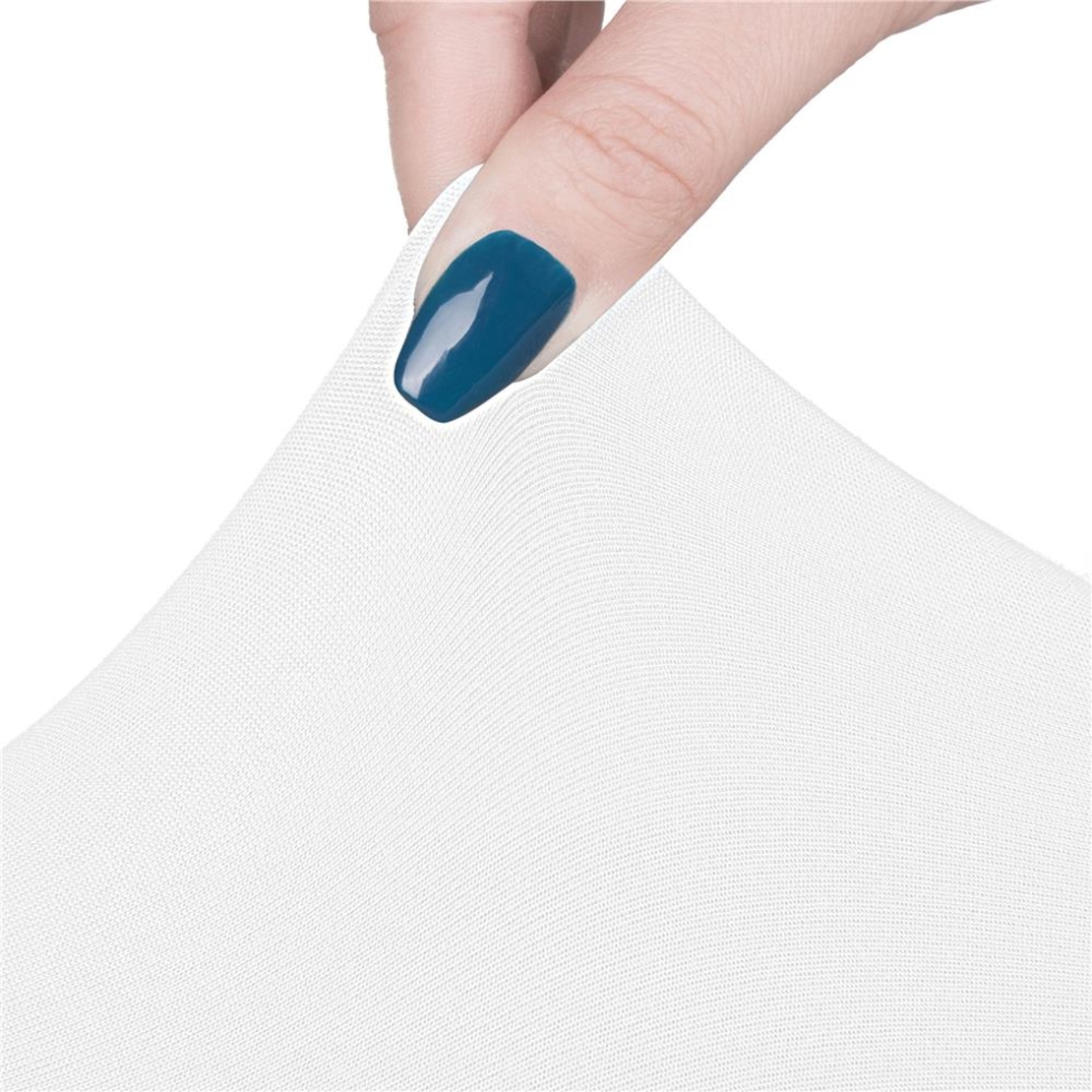 Set 4 huse universale pentru scaun, marime universala, poliester si spandex, 45 x 60 cm, alb
