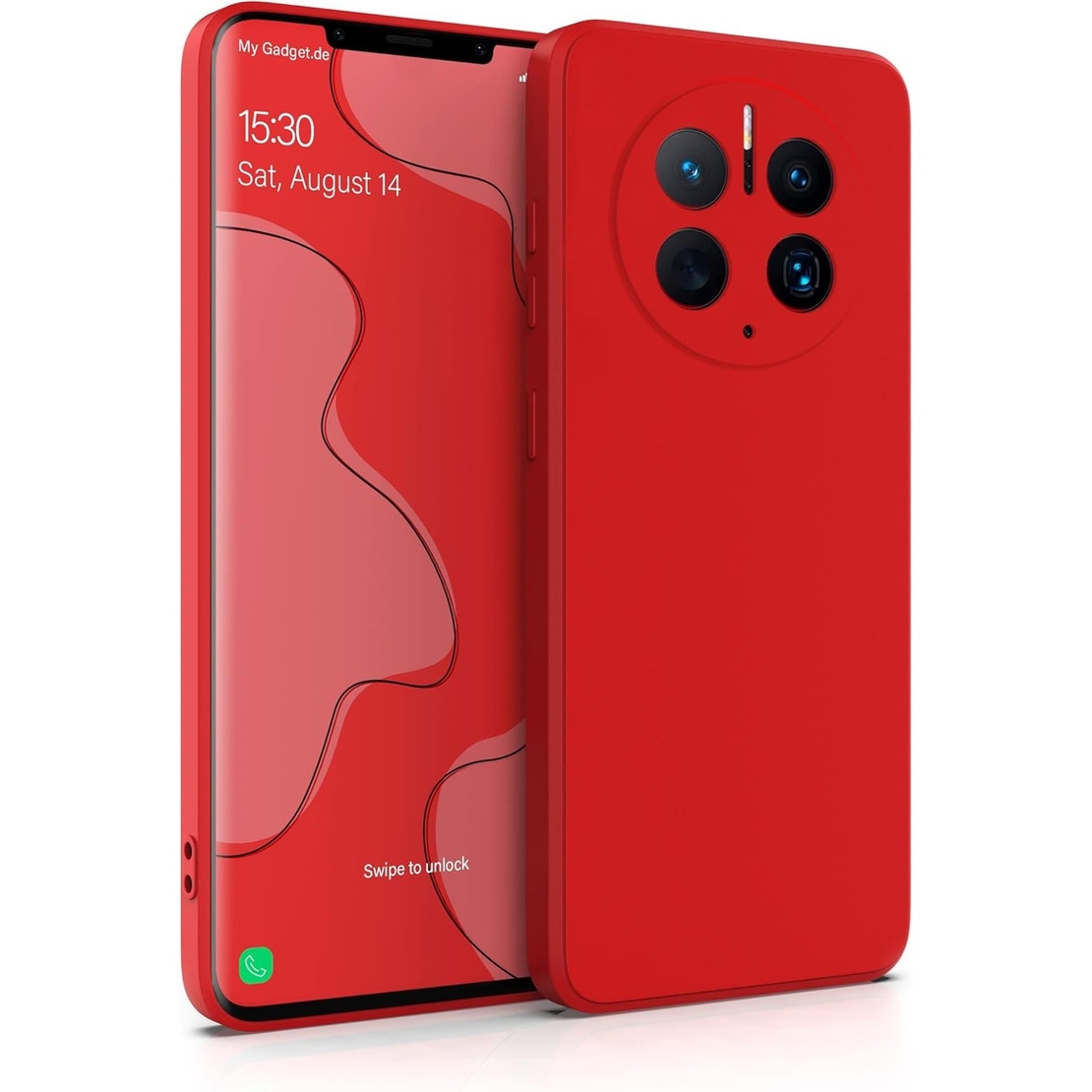 Husa de Protectie, Vafy, pentru Huawei Mate 50 Pro, Liquid Silicone, cu Microfibra pe Interior, Protectie Antisoc, Compatibil Incarcare Wireless, Rosu